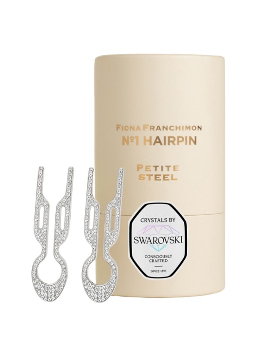 Fiona Franchimon Nº 1 Hairpin Petite Steel met Swarovski® Crystals - haarpin set van 2 - voorkant 2 undefined
