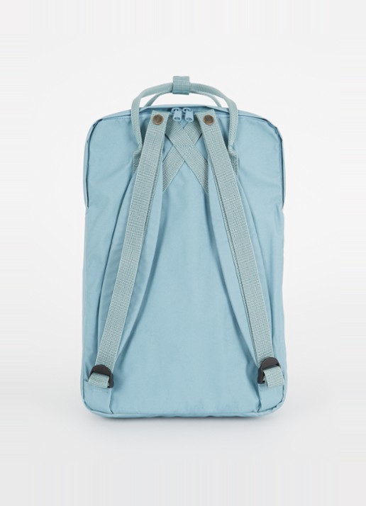 Fjällräven Kånken rugzak met 17 inch laptopvak  - achterkant aquablauw
