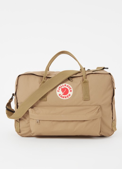 Fjällräven Kånken Weekender weekendtas met afneembare schouderriem - voorkant 2 beige