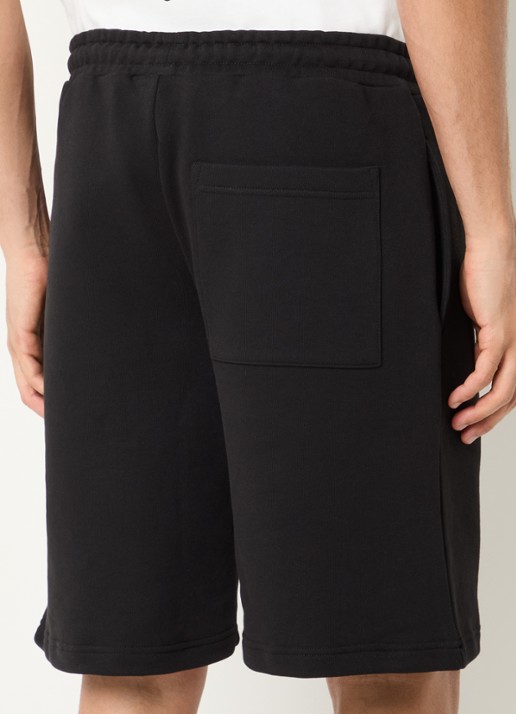 FLÂNEUR Aeronautique straight fit korte joggingbroek met logo - achterkant zwart