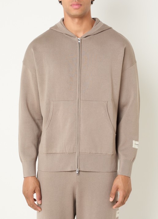 FLÂNEUR Atelier fijngebreid vest met capuchon en steekzakken