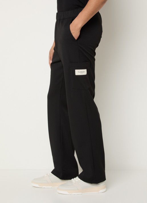 FLÂNEUR Atelier loose fit joggingbroek met logo en steekzakken - detail 5 zwart
