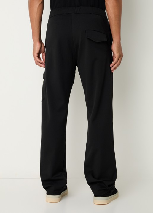 FLÂNEUR Atelier loose fit pantalon met opgestikte zak - achterkant zwart