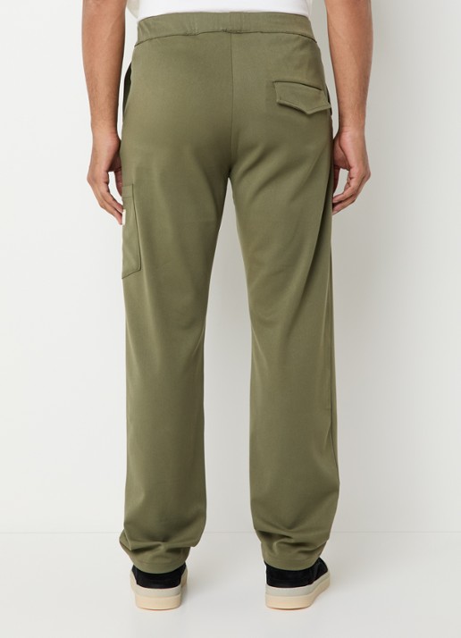FLÂNEUR Atelier loose fit pantalon met opgestikte zak - achterkant 5 legergroen