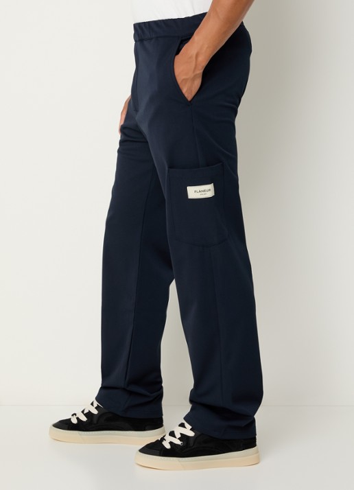 FLÂNEUR Atelier loose fit pantalon met opgestikte zak - detail 4 donkerblauw