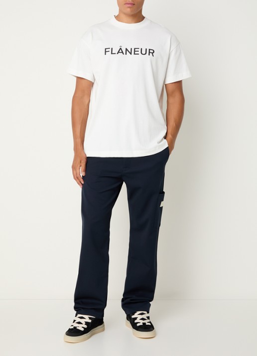 FLÂNEUR Atelier loose fit pantalon met opgestikte zak - voorkant 2 donkerblauw