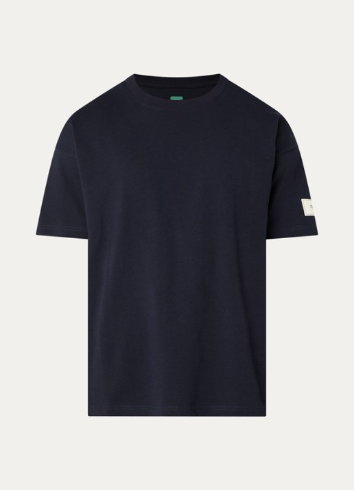 FLÂNEUR Atelier T-shirt met logo - voorkant 3 donkerblauw