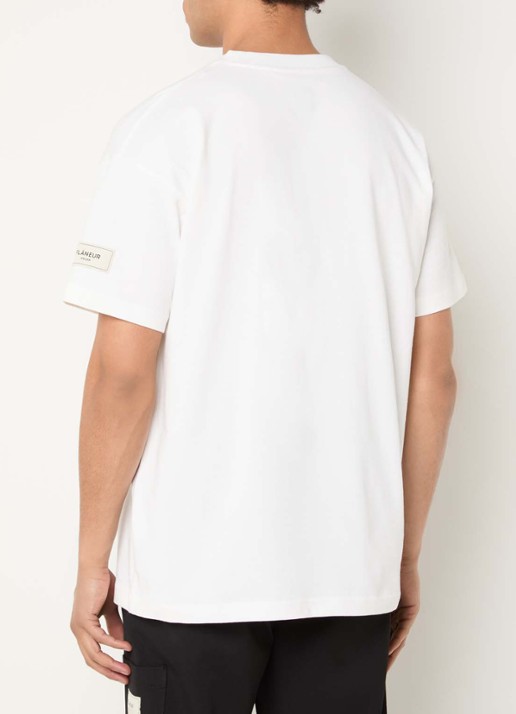 FLÂNEUR Atelier T-shirt met logo - achterkant wit
