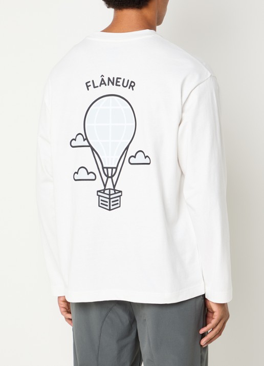 FLÂNEUR Balloon longsleeve met logo- en backprint
