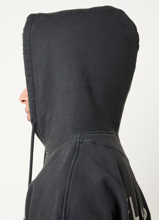 FLÂNEUR Hoodie met logo- en backprint - detail 5 antraciet
