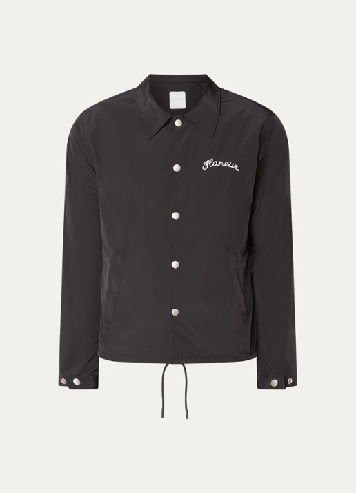 FLÂNEUR Jack met logoprint - voorkant 3 zwart