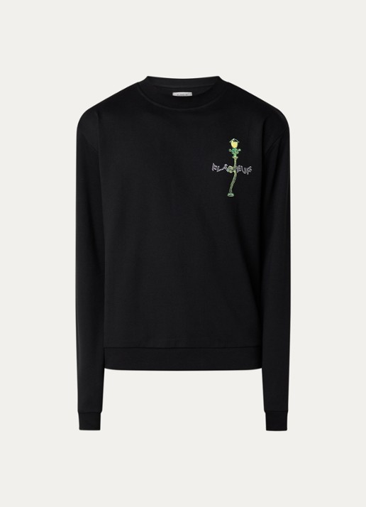 FLÂNEUR Lantern trui met logo- en backprint - voorkant 3 zwart