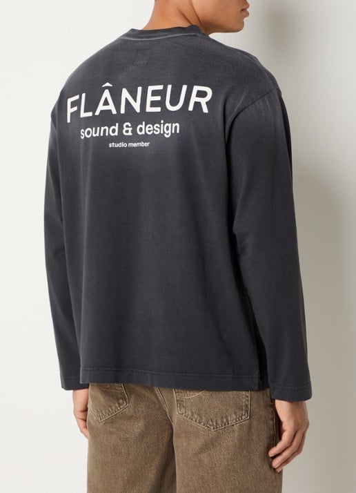 FLÂNEUR Longsleeve met logo- en backprint