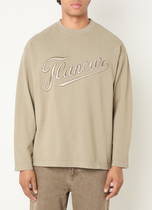 FLÂNEUR Longsleeve met logoborduring