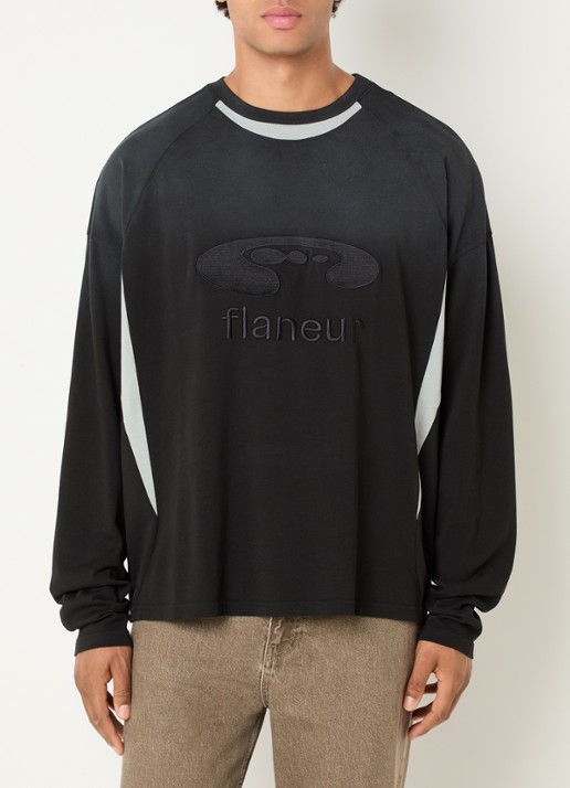 FLÂNEUR Longsleeve met logoborduring
