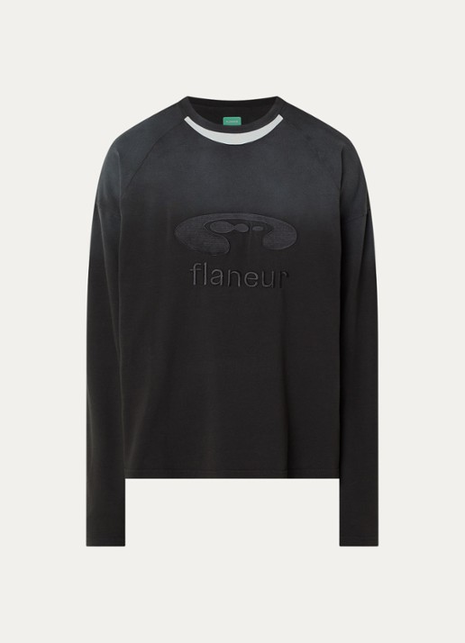 FLÂNEUR Longsleeve met logoborduring