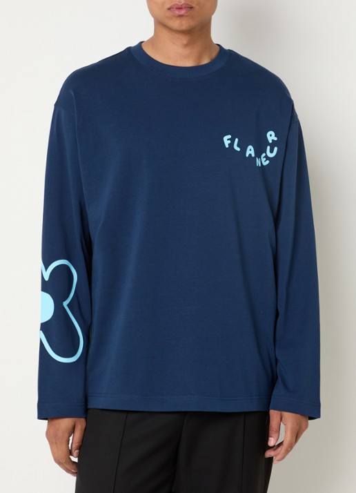 FLÂNEUR Longsleeve met logoprint