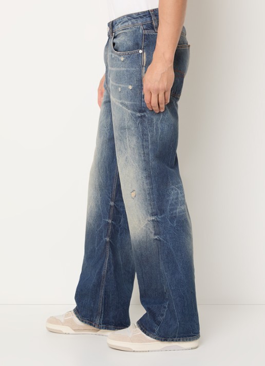 FLÂNEUR Loose fit jeans met donkere wassing - detail 3 beige