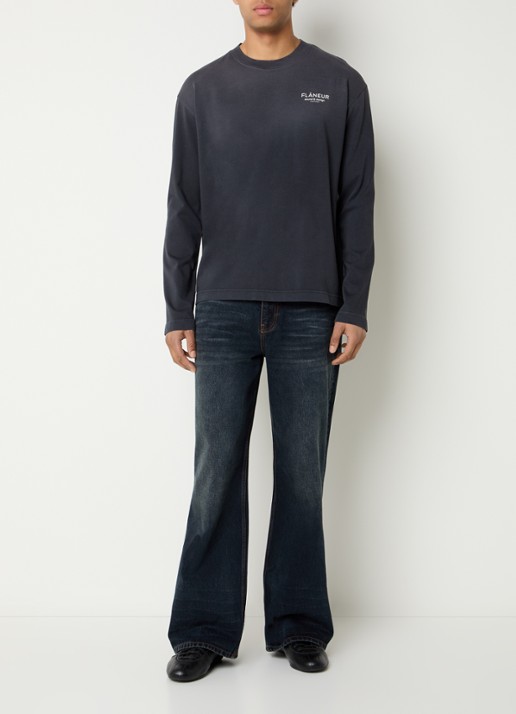 FLÂNEUR Loose fit jeans met donkere wassing - voorkant 4 indigo