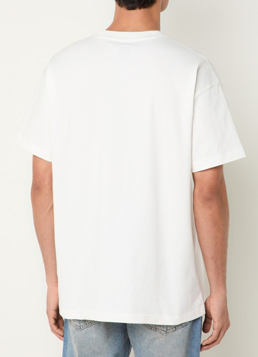 FLÂNEUR Rubber T-shirt met logo - achterkant wit