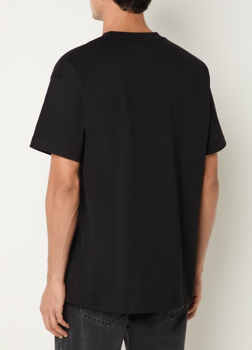 FLÂNEUR Rubber T-shirt met logo - achterkant 2 zwart