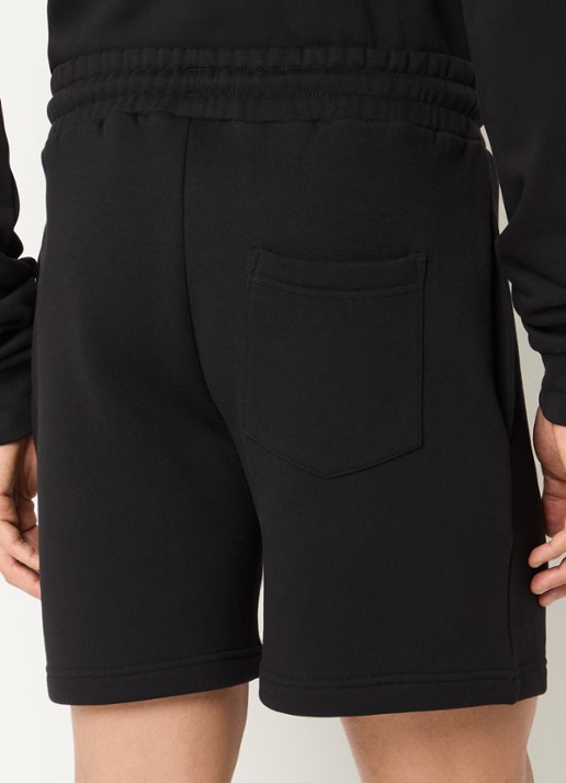 FLÂNEUR Signature straight fit korte joggingbroek met logo - achterkant 4 zwart