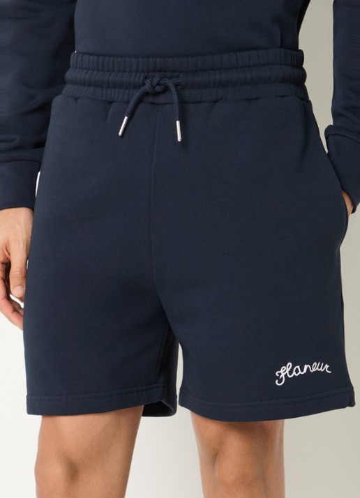 FLÂNEUR Signature straight fit korte joggingbroek met logo