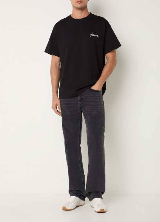 FLÂNEUR Signature T-shirt met logo - voorkant 2 zwart