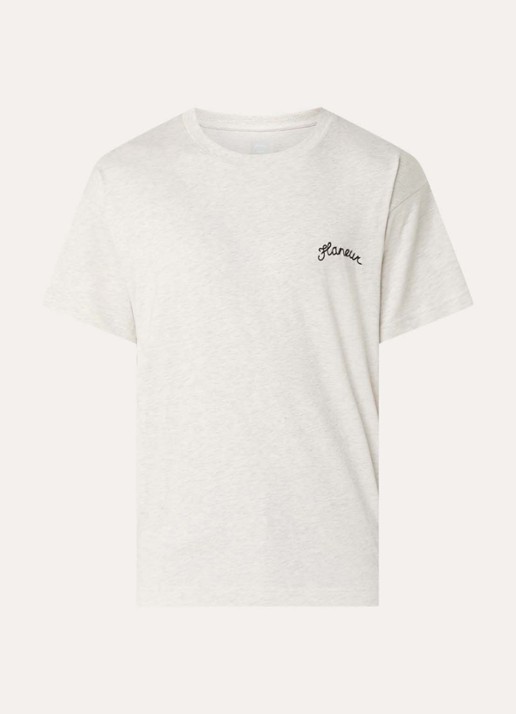 FLÂNEUR Signature T-shirt met logo - voorkant grijsmele