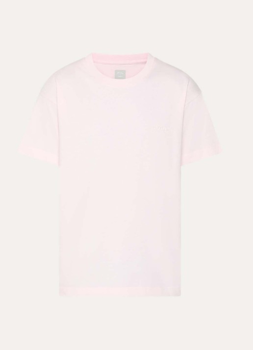 FLÂNEUR Signature T-shirt met logo - voorkant 2 lichtroze