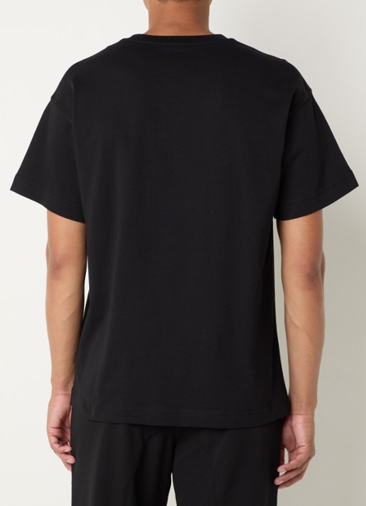 FLÂNEUR Signature T-shirt met logoborduring - achterkant 3 zwart