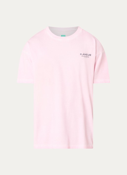 FLÂNEUR Sound & Design Studio Member T-shirt met logo- en backprint - voorkant 3 roze