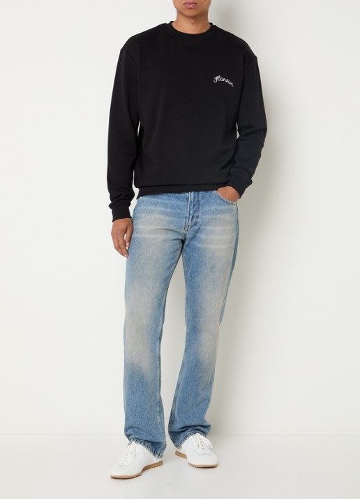 FLÂNEUR Sweater met logoborduring - voorkant 3 zwart
