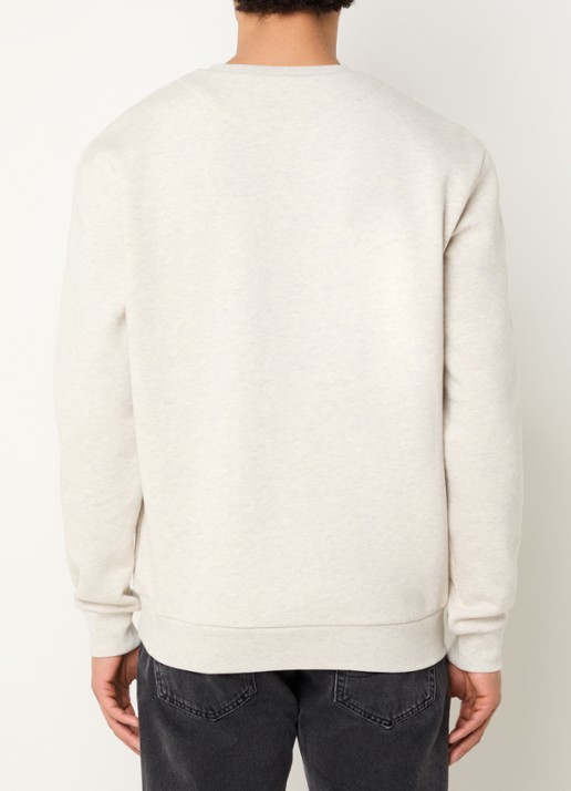 FLÂNEUR Sweater met logoborduring - achterkant lichtgrijs