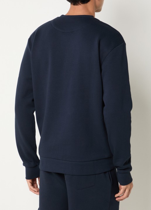 FLÂNEUR Sweater met logoborduring - achterkant 4 donkerblauw