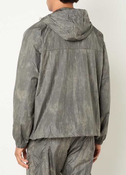 FLÂNEUR Turtle straight fit trackpants met logo en ritszakken - achterkant grijs