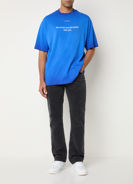 FLÂNEUR With You T-shirt met print - voorkant 4 royalblauw