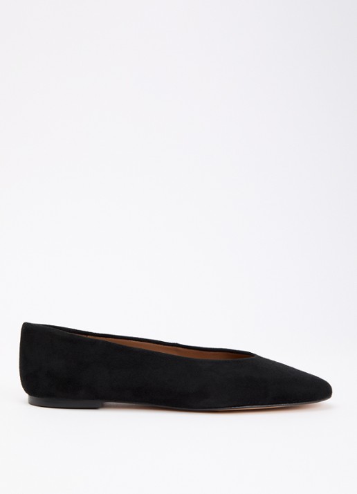 Flattered Belinda ballerina van suède  - voorkant 5 zwart