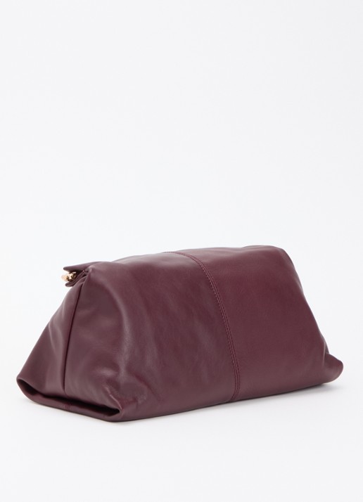 Flattered Clay clutch van leer - achterkant bordeauxrood