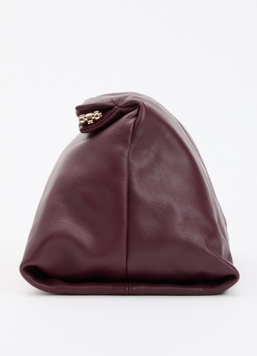 Flattered Clay clutch van leer - detail 3 bordeauxrood