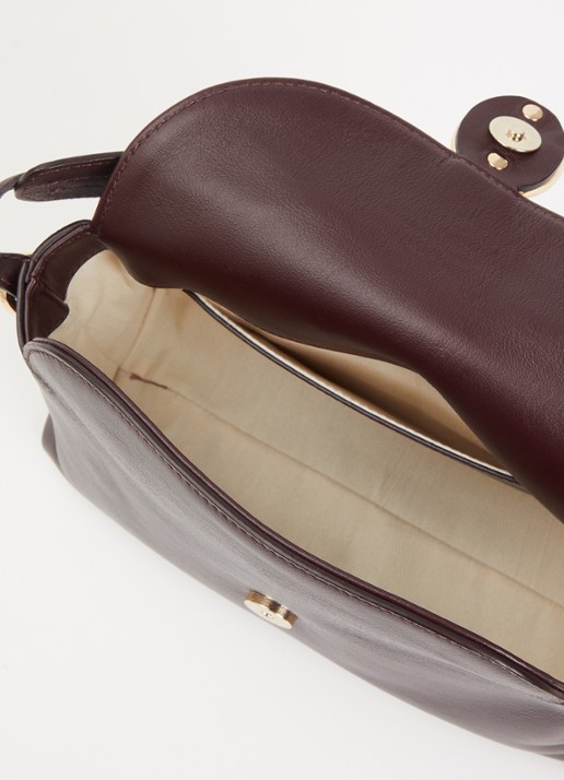Flattered Gaia Mini handtas van kalfsleer met afneembare schouderriem - detail 3 bordeauxrood