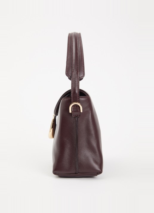 Flattered Gaia Mini handtas van kalfsleer met afneembare schouderriem - detail 4 bordeauxrood
