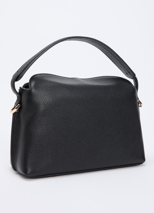 Flattered Hanna Mini handtas van leer met afneembare schouderriem - achterkant zwart