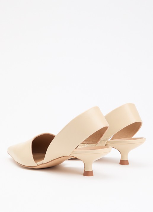 Flattered Ninni sling-back van leer - achterkant 5 beige