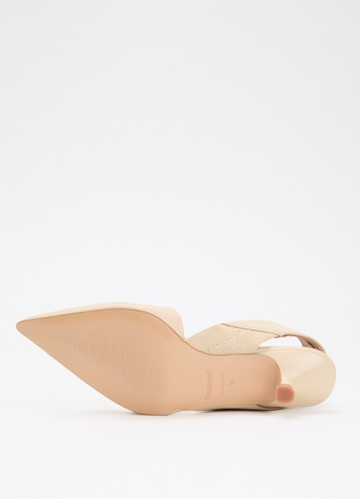 Flattered Ninni sling-back van leer - detail 4 beige