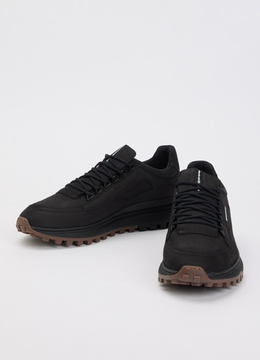 Floris van Bommel De Gripper 03.07 sneaker van nubuck - detail 3 zwart