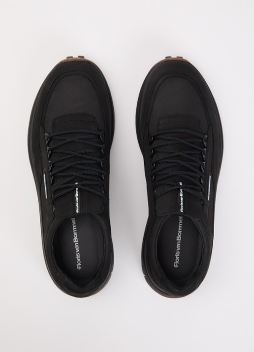 Floris van Bommel De Gripper 03.07 sneaker van nubuck - detail 4 zwart