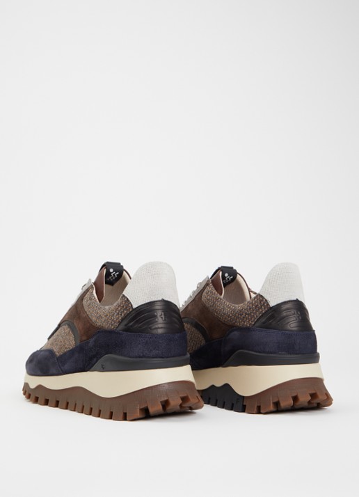 Floris van Bommel De Grommer 05.10 sneaker met suède details - achterkant bruin