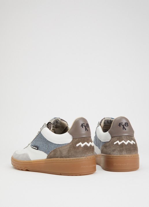 Floris van Bommel De Kupster sneaker van leer - achterkant 4 lichtgrijs