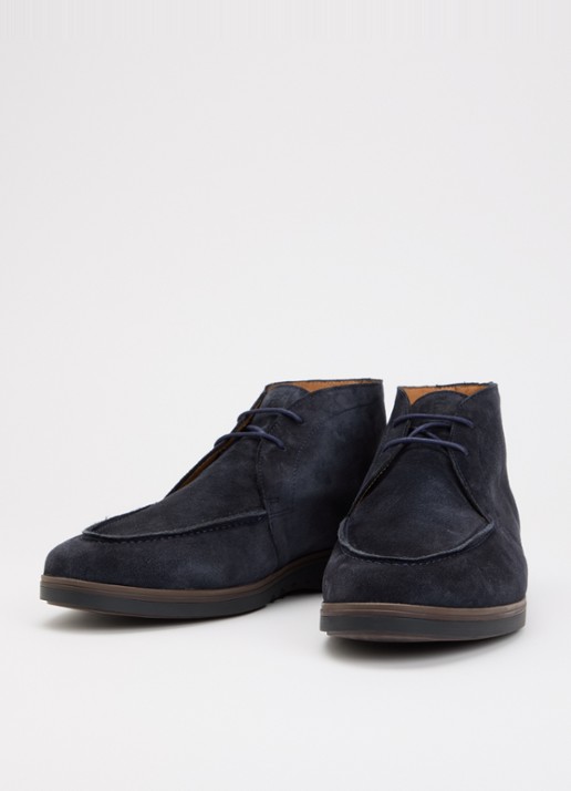 Floris van Bommel De Oister 05.04 veterschoen van kalfssuède - detail 3 blauw